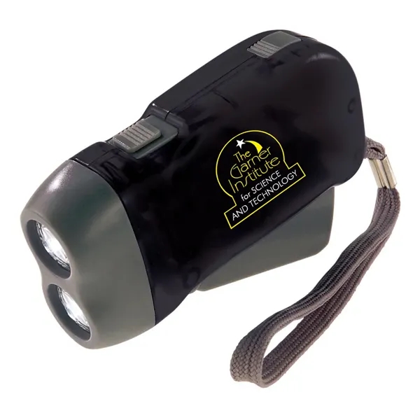 Emergency flashlight with wrist strap and hand crank and battery power... from ASI 68507 The Magnet Group / Innovations by Magnet™