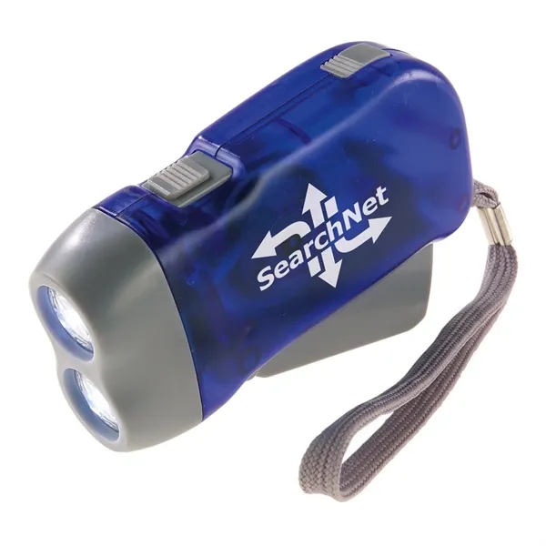 Emergency flashlight with wrist strap and hand crank and battery power... from ASI 68507 The Magnet Group / Innovations by Magnet™