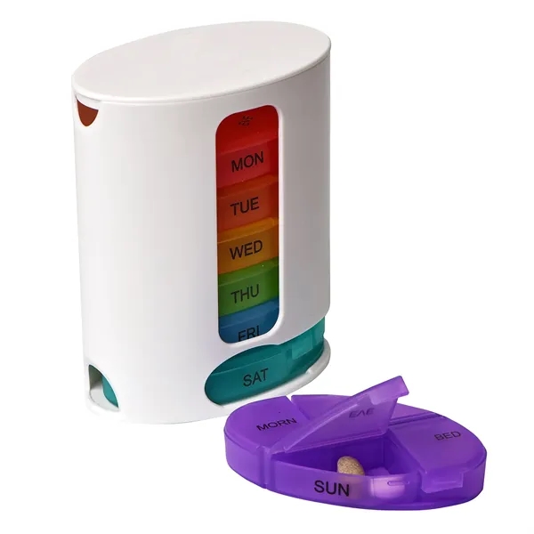 Stackable daily case pill organizer with morning, noon, evening, and bedtime... from ASI 68507 The Magnet Group / Innovations by Magnet™