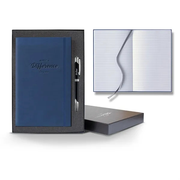 Gift set with PU cover journal with ribbon bookmark and metal... from ASI 68507 The Magnet Group / Castelli