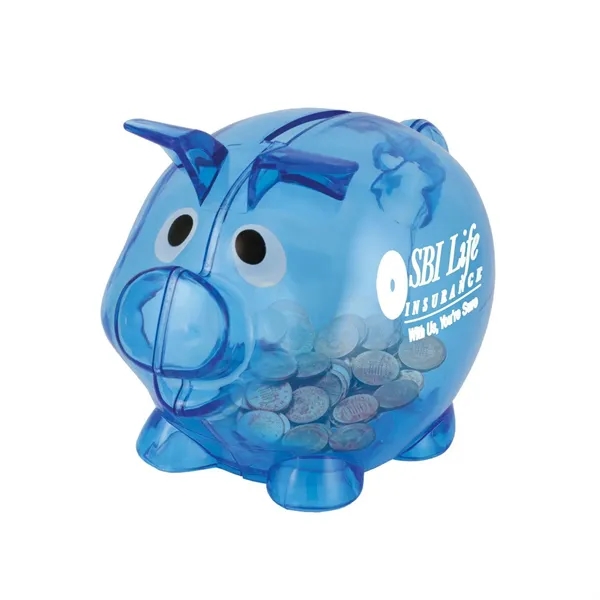 Small plastic piggy bank with handy twist lock plug.... from ASI 68507 The Magnet Group / Perfect Line