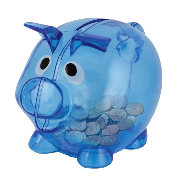 Small plastic piggy bank with handy twist lock plug.... from ASI 68507 The Magnet Group / Perfect Line