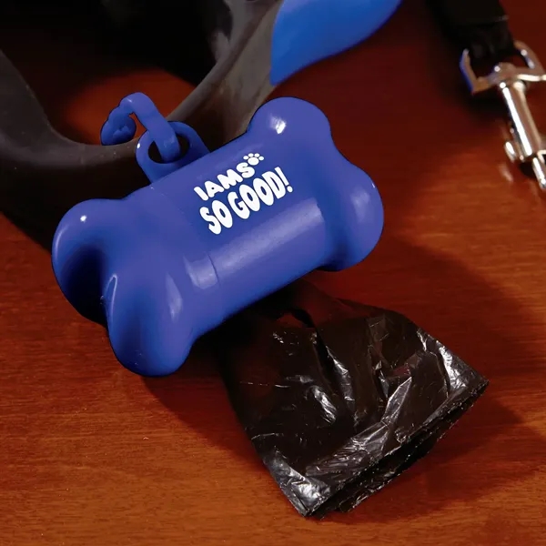 Bone-shaped dog waste bag holder with 15 bags per roll.... from ASI 68507 The Magnet Group / Perfect Line