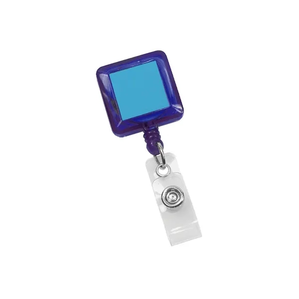 Square retractable badge holder with 30" long nylon cord and a... from ASI 68507 The Magnet Group / Perfect Line