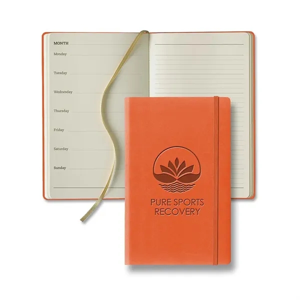 128-page ivory perpetual calendar with textured color cover and gold ribbon... from ASI 68507 The Magnet Group / Castelli