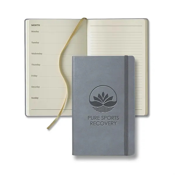 128-page ivory perpetual calendar with textured color cover and gold ribbon... from ASI 68507 The Magnet Group / Castelli
