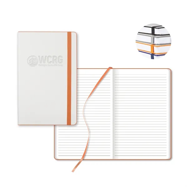 White laser medio lined white page journal.... from ASI 68507 The Magnet Group / Castelli