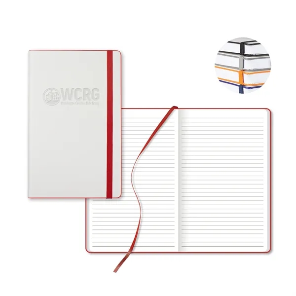 White laser medio lined white page journal.... from ASI 68507 The Magnet Group / Castelli