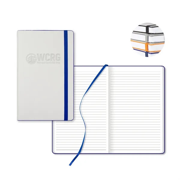 White laser medio lined white page journal.... from ASI 68507 The Magnet Group / Castelli