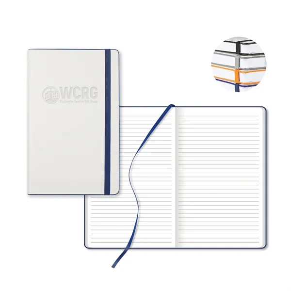 White laser medio lined white page journal.... from ASI 68507 The Magnet Group / Castelli