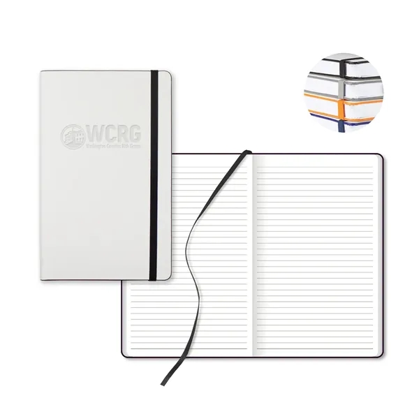 White laser medio lined white page journal.... from ASI 68507 The Magnet Group / Castelli