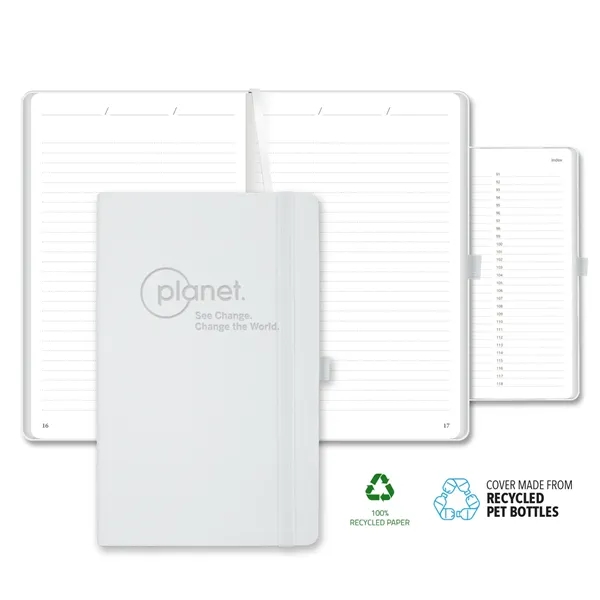 Oceano ECO rPET medio journal with white recycled lined pages.... from ASI 68507 The Magnet Group / Castelli