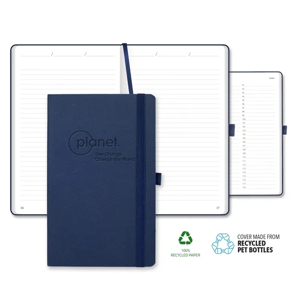 Oceano ECO rPET medio journal with white recycled lined pages.... from ASI 68507 The Magnet Group / Castelli
