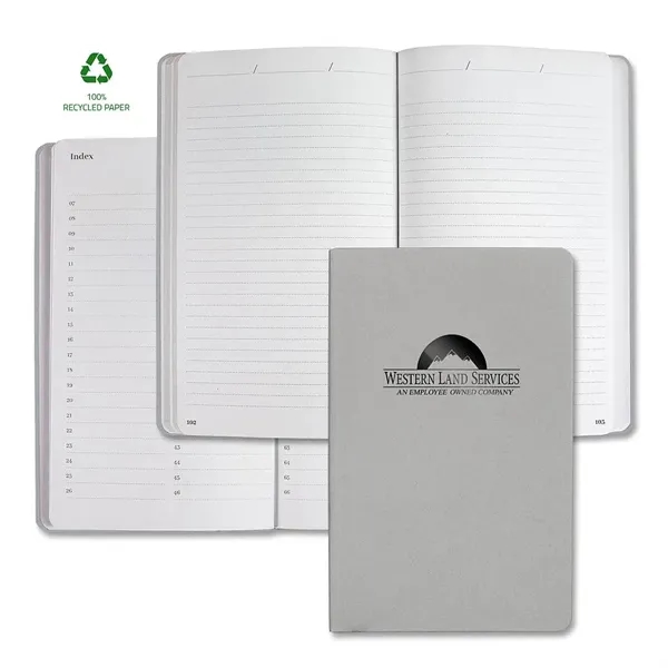 Journal with recycled paper and cover, grey dotted ruled format, page-numbering... from ASI 68507 The Magnet Group / Castelli