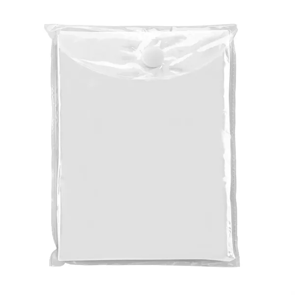 Disposable rain poncho made of PVC and includes a clear pouch.... from ASI 68507 The Magnet Group / Perfect Line