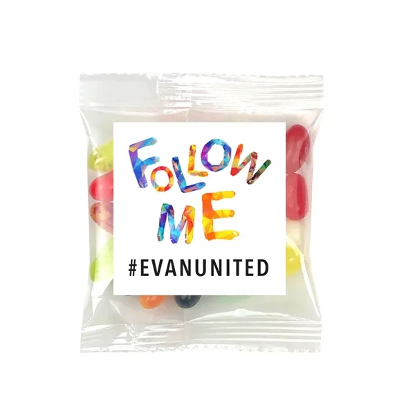 Mini Bag with Square full color Magnet filled with Jelly Belly's.... from ASI 68507 The Magnet Group / The 1919 Candy Company