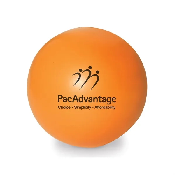 Round ball-shaped stress reliever made of polyurethane foam; offered in an... from ASI 68507 The Magnet Group / Perfect Line