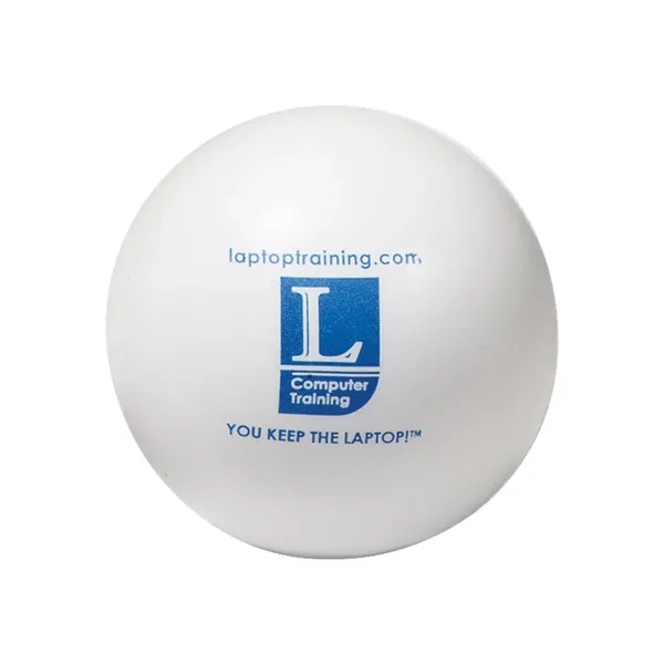 Round ball-shaped stress reliever made of polyurethane foam; offered in an... from ASI 68507 The Magnet Group / Perfect Line