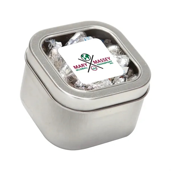 Large Square Window Tin flled with your choice of delicious candy... from ASI 68507 The Magnet Group / The 1919 Candy Company