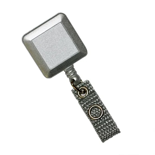 Silver tract badge holder with 30" retractable nylon cord and swivel... from ASI 68507 The Magnet Group / Perfect Line