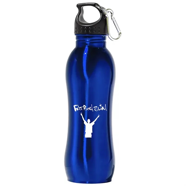 26 oz. stainless steel bottle with twist-off, finger loop black cap... from ASI 68507 The Magnet Group / Perfect Line