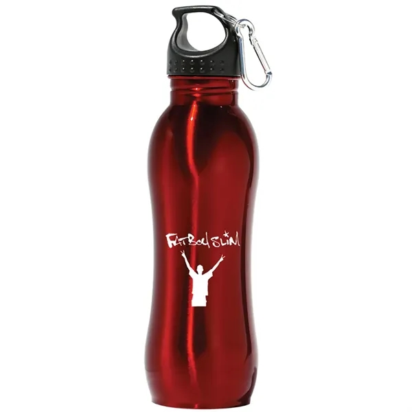 26 oz. stainless steel bottle with twist-off, finger loop black cap... from ASI 68507 The Magnet Group / Perfect Line