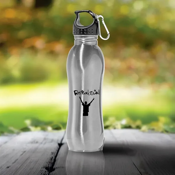 26 oz. stainless steel bottle with twist-off, finger loop black cap... from ASI 68507 The Magnet Group / Perfect Line