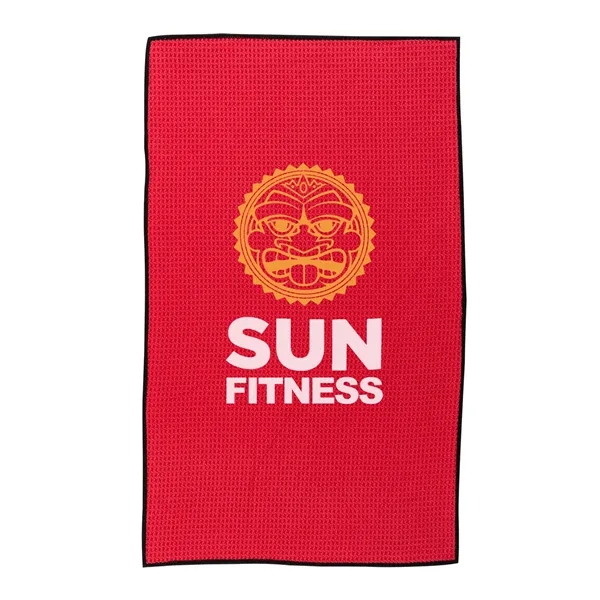 26" x 16" polyester waffle weave sports towel.... from ASI 68507 The Magnet Group
