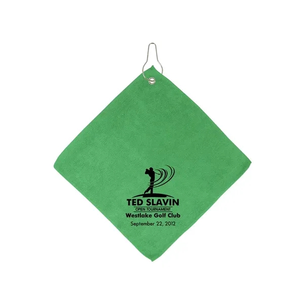 11.5" x 11.5" microfiber golf towel with grommet and hook.... from ASI 68507 The Magnet Group