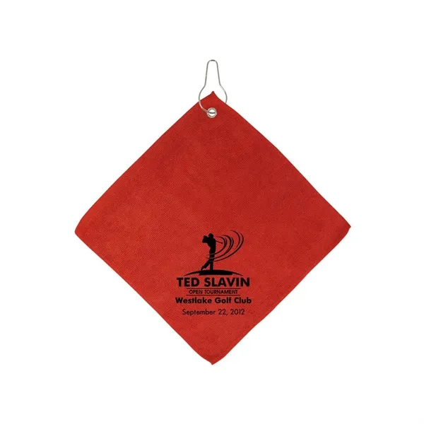 11.5" x 11.5" microfiber golf towel with grommet and hook.... from ASI 68507 The Magnet Group