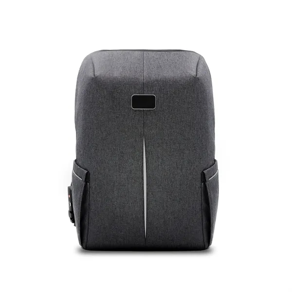Water-repellent backpack with padded 17" laptop compartment, storage pockets, and shoulder... from ASI 68507 The Magnet Group / The Bag Factory®