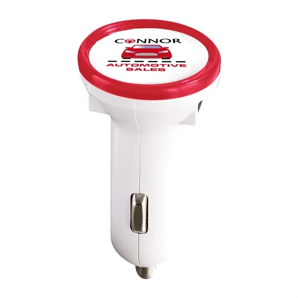 1.5" x 1.5" x 2.75" car charger with dual USB ports... from ASI 68507 The Magnet Group / Innovations by Magnet™