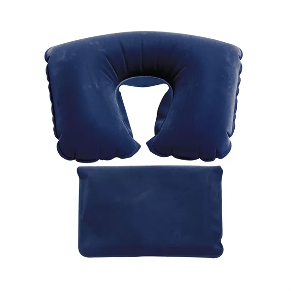 Inflatable travel pillow with matching color pouch.... from ASI 68507 The Magnet Group / Perfect Line