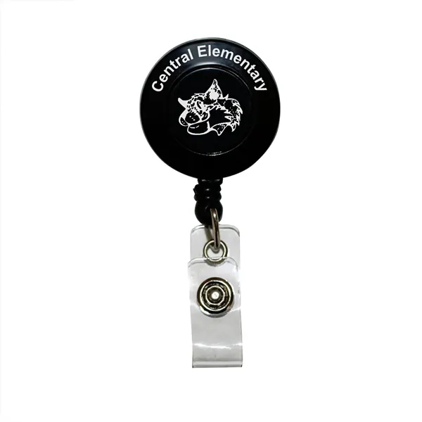 Badge holder with 30" retractable nylon cord and alligator clip on... from ASI 68507 The Magnet Group / Perfect Line
