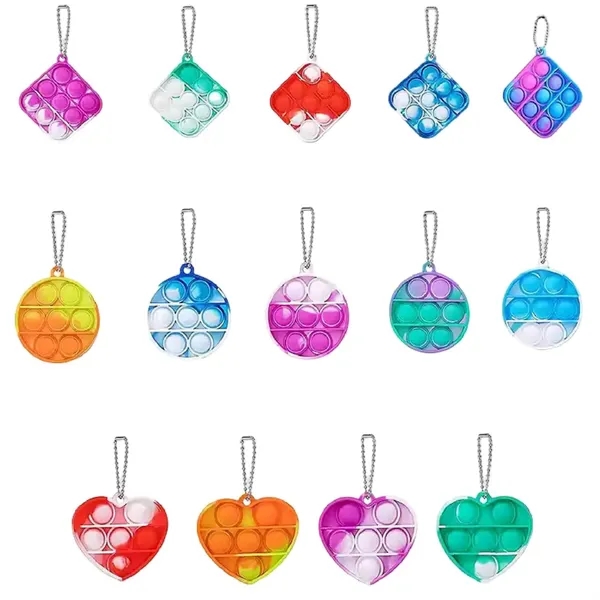 Silicone push pop fidget keychain plus full color UV imprint on... from ASI 37218 Athena Promo (tm)