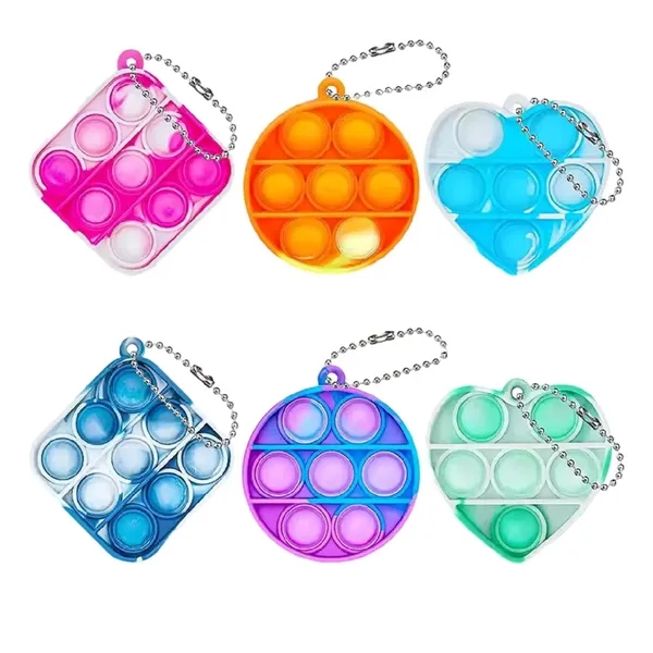 Silicone push pop fidget keychain plus full color UV imprint on... from ASI 37218 Athena Promo (tm)