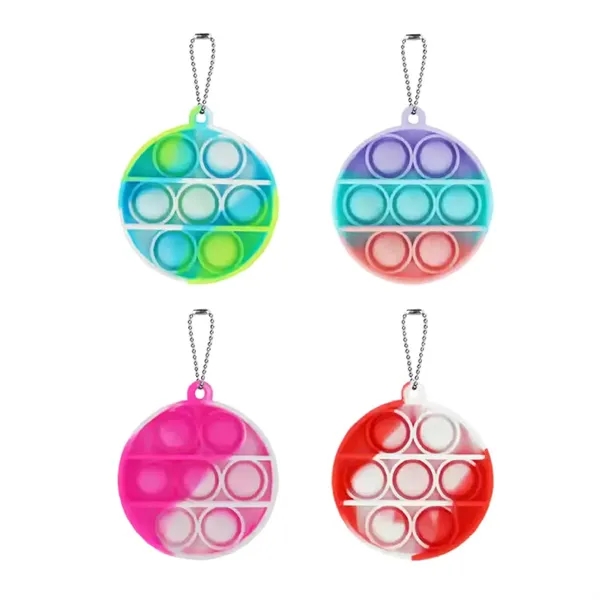 Silicone push pop fidget keychain plus full color UV imprint on... from ASI 37218 Athena Promo (tm)