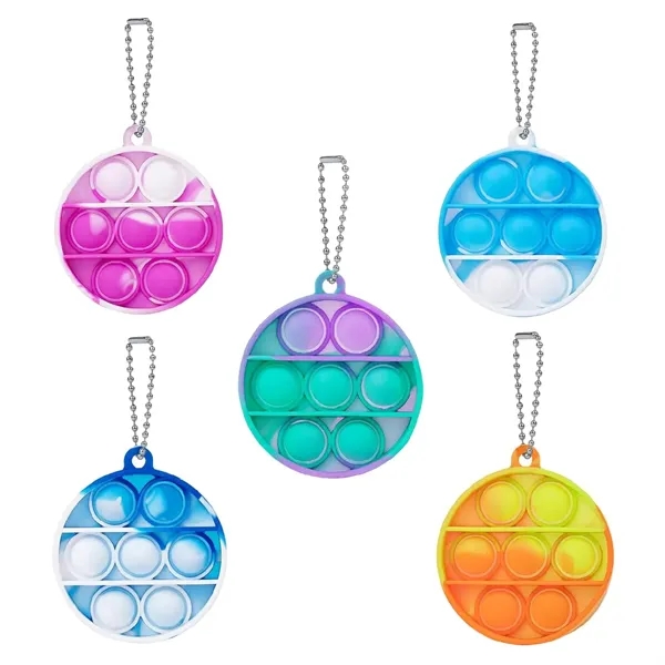 Silicone push pop fidget keychain plus full color UV imprint on... from ASI 37218 Athena Promo (tm)