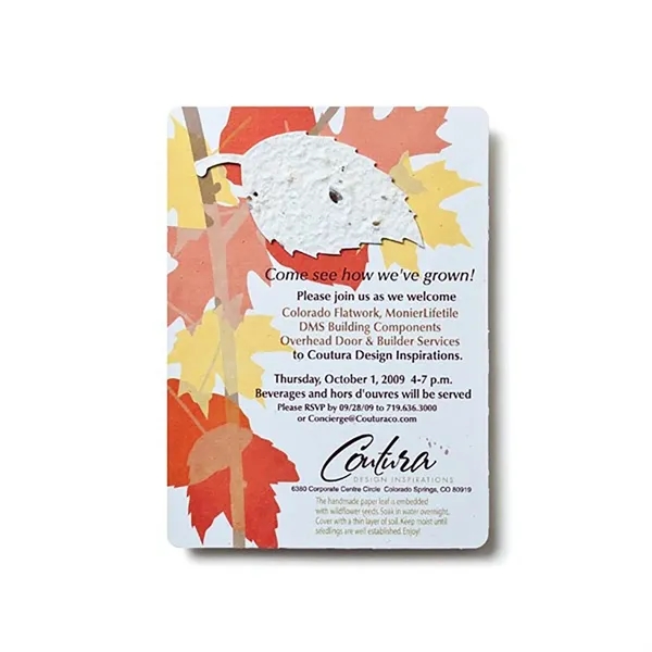 Cardstock Invitation with seed paper shape.... from ASI 40646 Bloomin Promotions / Bloomin' Promotions™