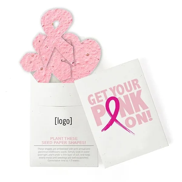 Recycled cardstock sleeve containing 3 die-cut seed paper shapes that will... from ASI 40646 Bloomin Promotions / Bloomin' Promotions™