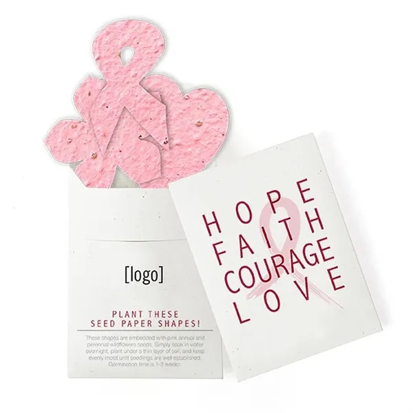 Recycled cardstock sleeve containing 3 die-cut seed paper shapes that will... from ASI 40646 Bloomin Promotions / Bloomin' Promotions™