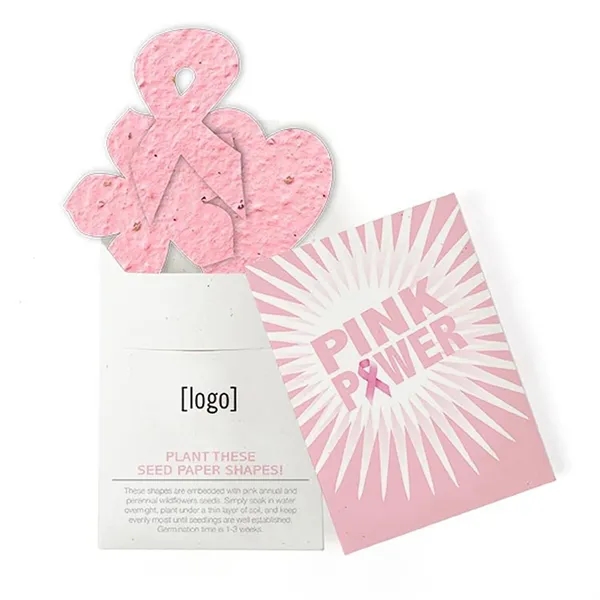 Recycled cardstock sleeve containing 3 die-cut seed paper shapes that will... from ASI 40646 Bloomin Promotions / Bloomin' Promotions™