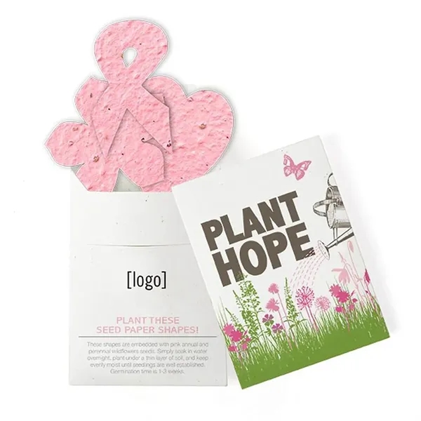 Recycled cardstock sleeve containing 3 die-cut seed paper shapes that will... from ASI 40646 Bloomin Promotions / Bloomin' Promotions™