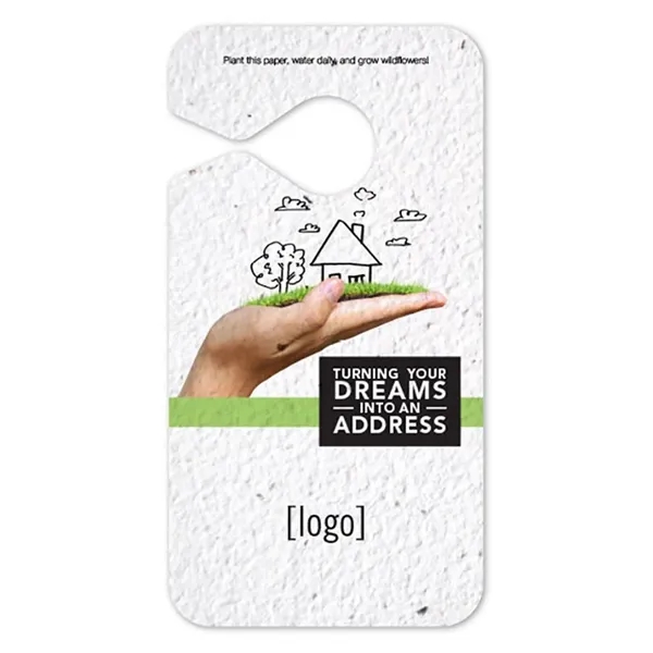 Earth friendly seed paper car mirror tag or door hanger.... from ASI 40646 Bloomin Promotions / Bloomin' Promotions™