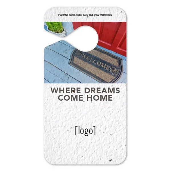 Earth friendly seed paper car mirror tag or door hanger.... from ASI 40646 Bloomin Promotions / Bloomin' Promotions™