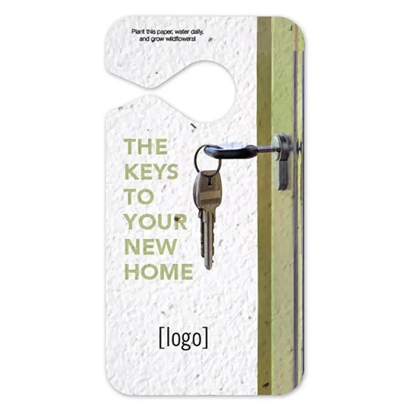 Earth friendly seed paper car mirror tag or door hanger.... from ASI 40646 Bloomin Promotions / Bloomin' Promotions™