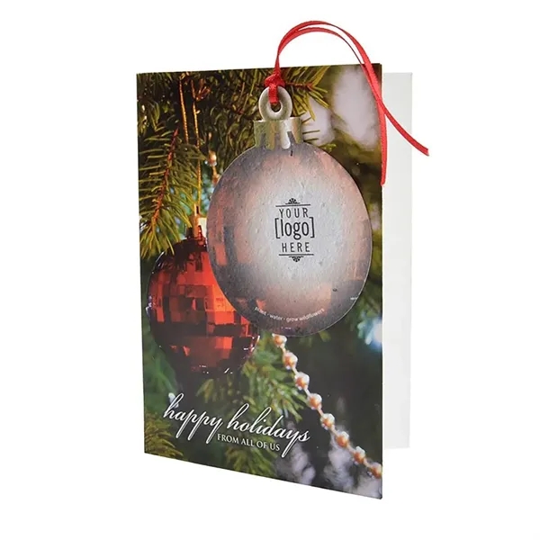 Earth friendly holiday printed ornament card, with envelope.... from ASI 40646 Bloomin Promotions / Bloomin' Promotions™