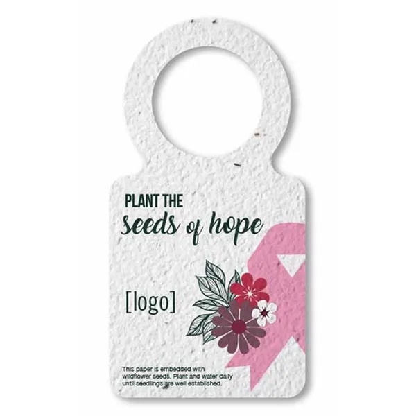 Seed paper bottle tag and wine necker.... from ASI 40646 Bloomin Promotions / Bloomin' Promotions™