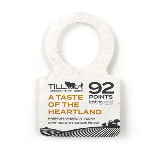 Seed paper bottle tag and wine necker.... from ASI 40646 Bloomin Promotions / Bloomin' Promotions™