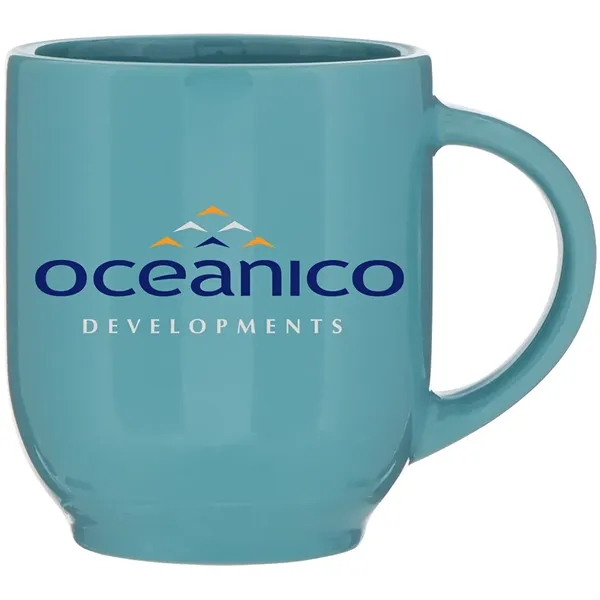 15 oz ceramic mug with glossy colored exterior and matching glossy... from ASI 51197 ETS Express, LLC
